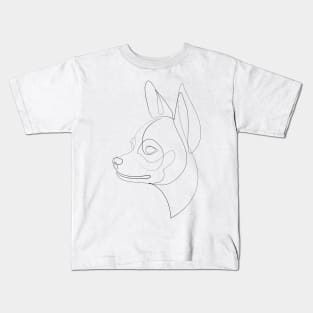 Chihuahua - one line drawing Kids T-Shirt